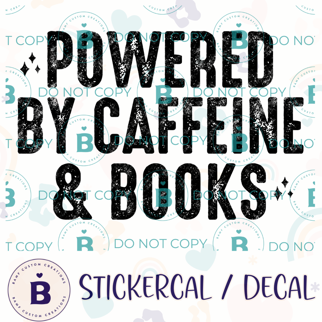 0960 | Powered by Caffeine & Books | Stickercal