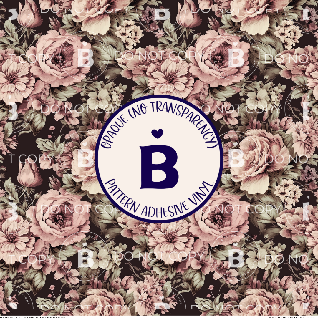 2602 | Vintage Pink Peonies | Pattern Vinyl