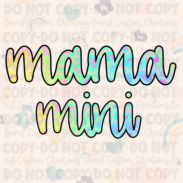 0103 | Mama + Mini Watercolor | Individual or Set | Stickercal