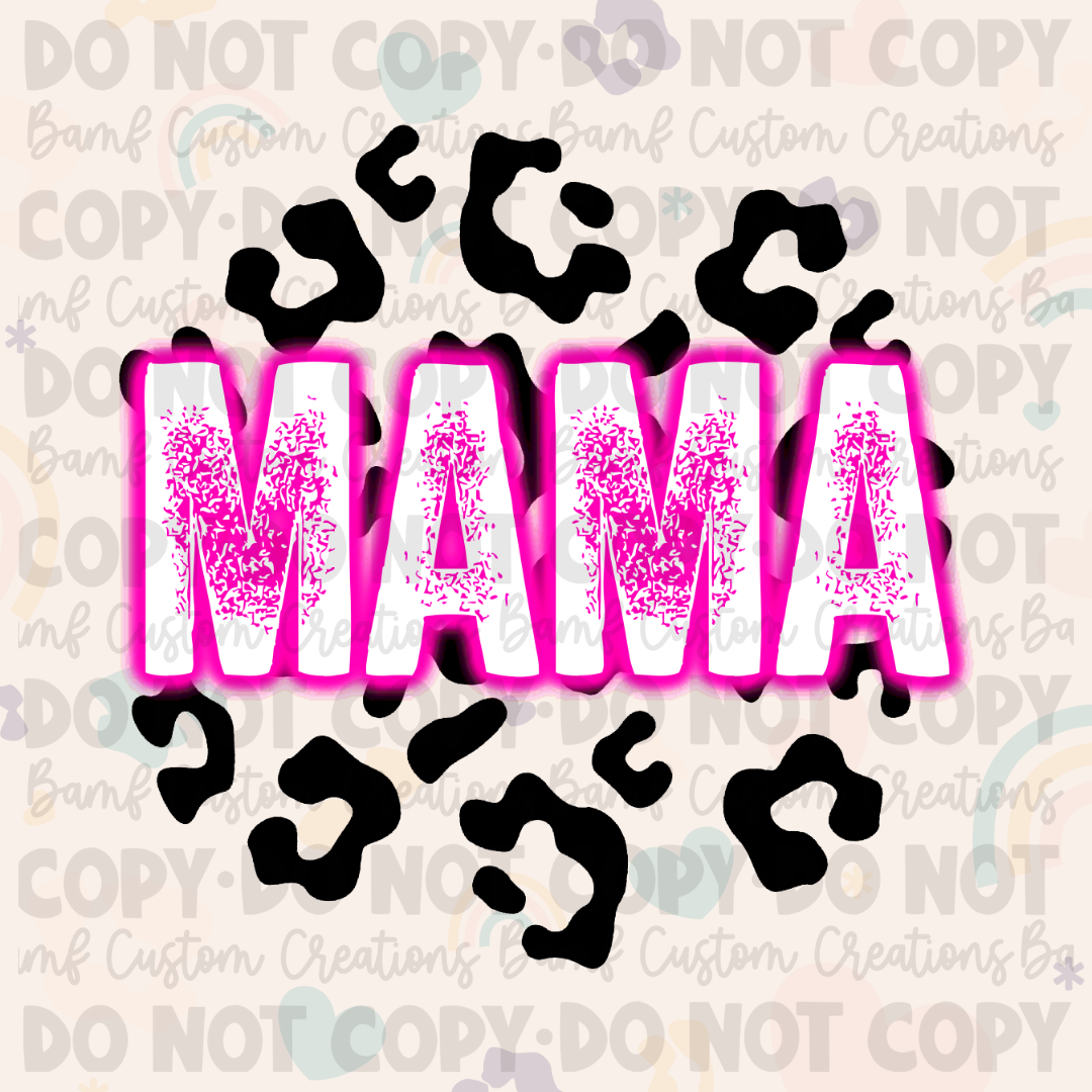 0318 | Neon Leopard Mama + Mini | Stickercal