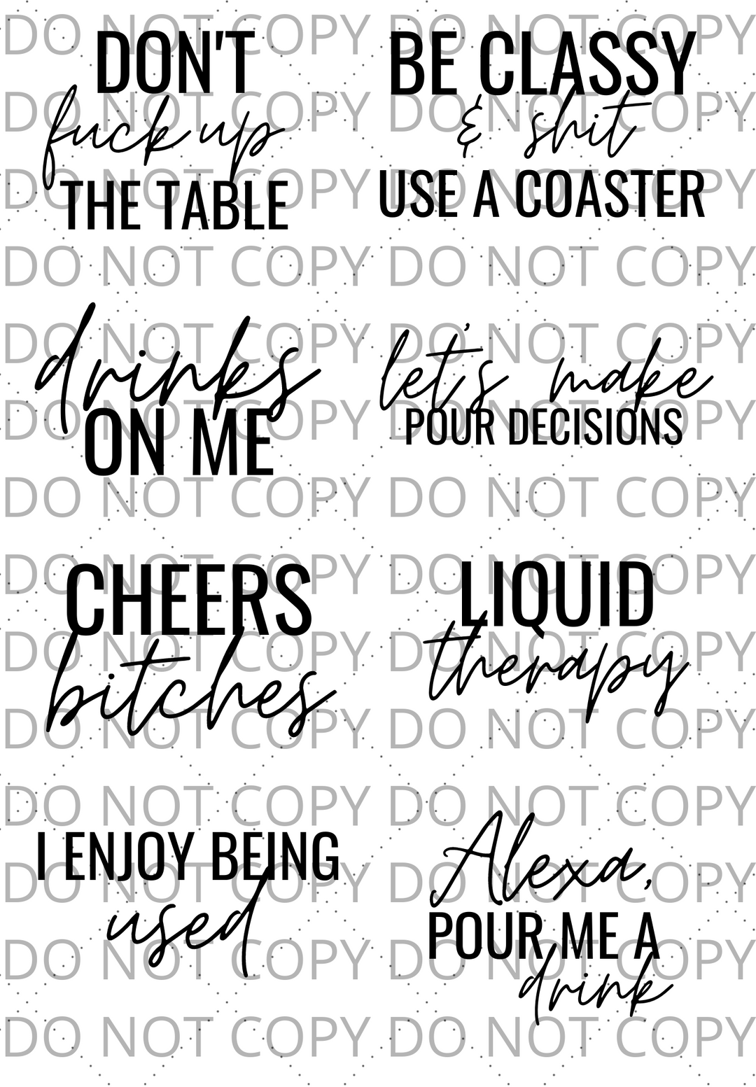 Adult Coaster Set | Digital Download