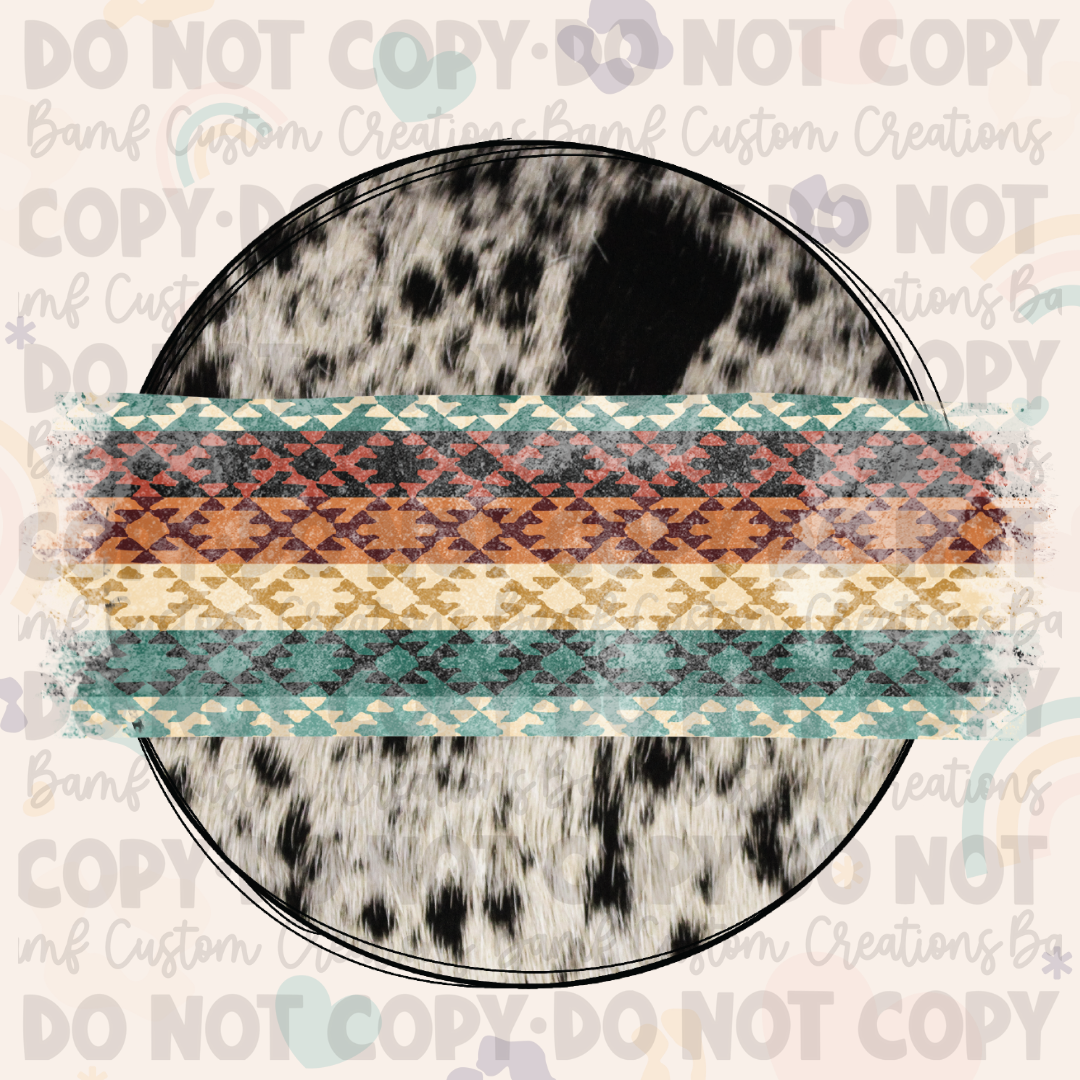 0568 | Textured Cowhide Circle Background | Stickercal