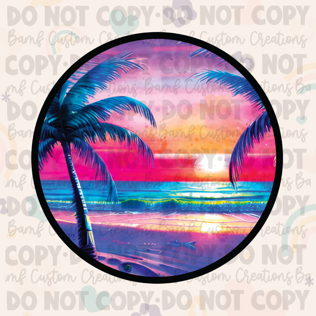 0596 | Tropical Circle Background | Stickercal