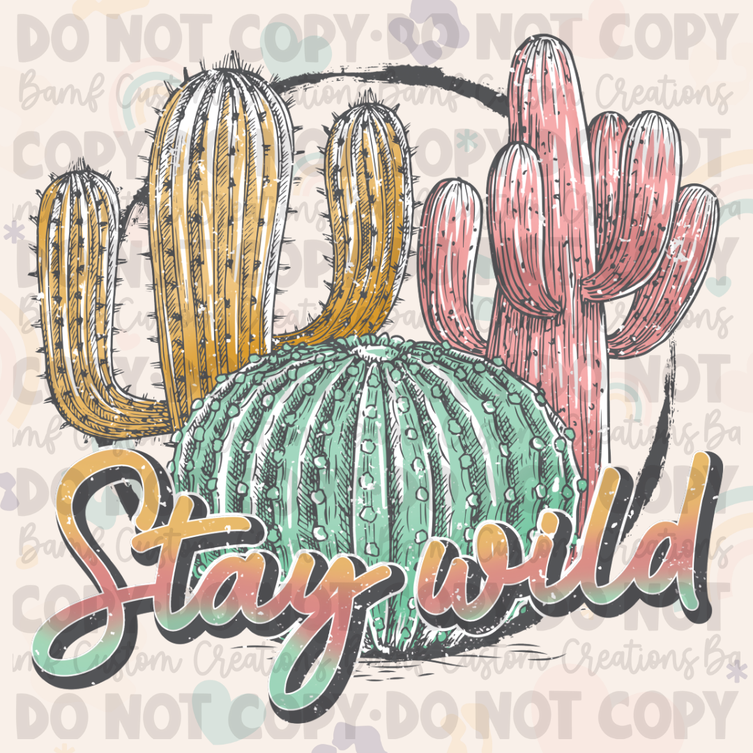 0626 | Stay Wild Cactus | Stickercal