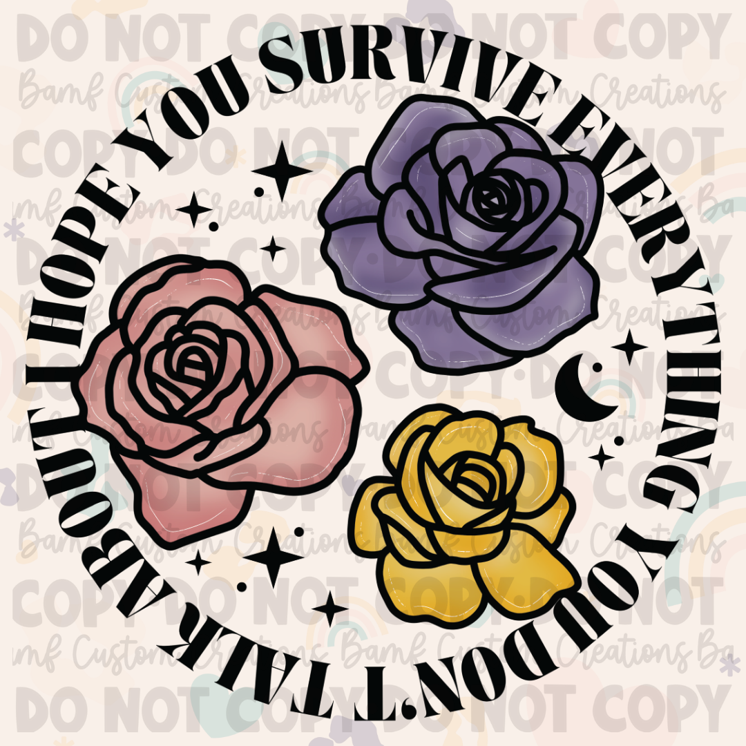 0672 | I Hope You Survive Everything You Don't Talk About | Stickercal