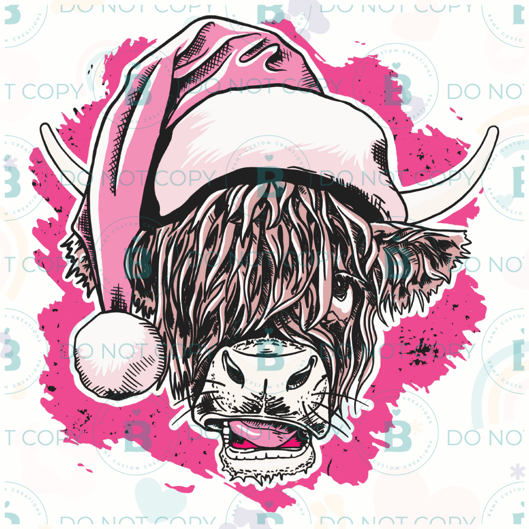 0712 | Holiday Highland Cow | Stickercal