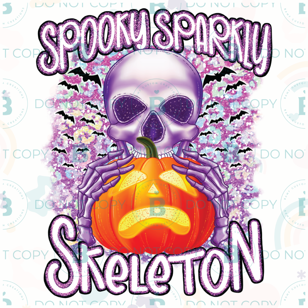 0727 | Spooky Sparkly Skeleton | Stickercal