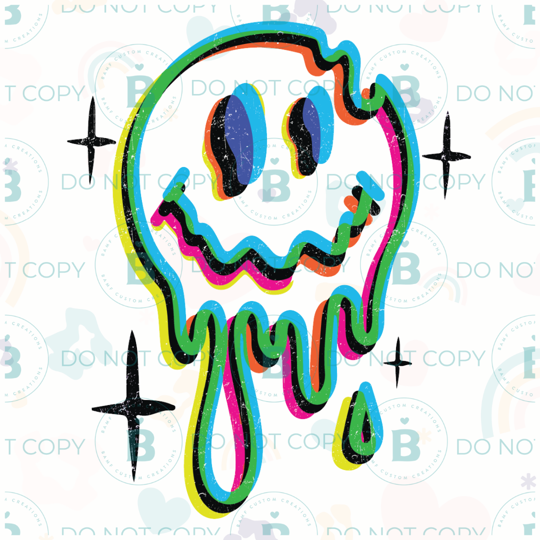 0730 | Drippy Trippy Smiley | Stickercal