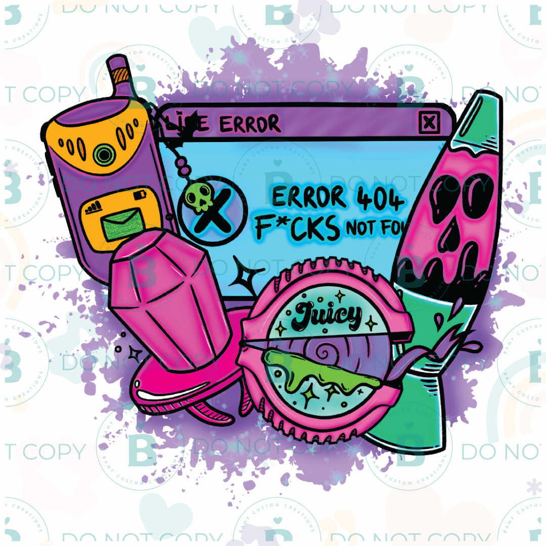 0786 | Error 404: No Fucks Given | Stickercal