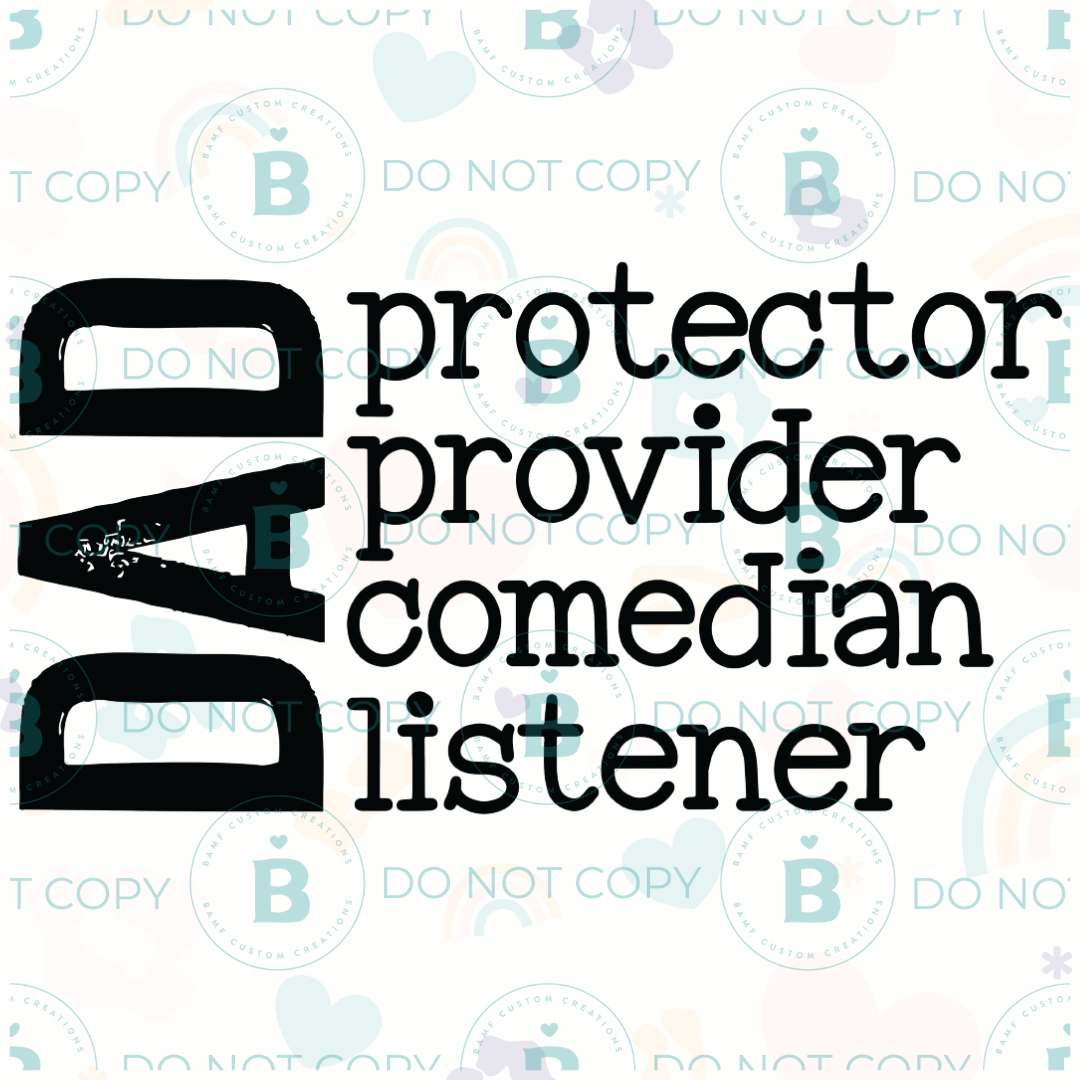 0792 | Dad: Protector, Provider, Comedian, Listener | Stickercal