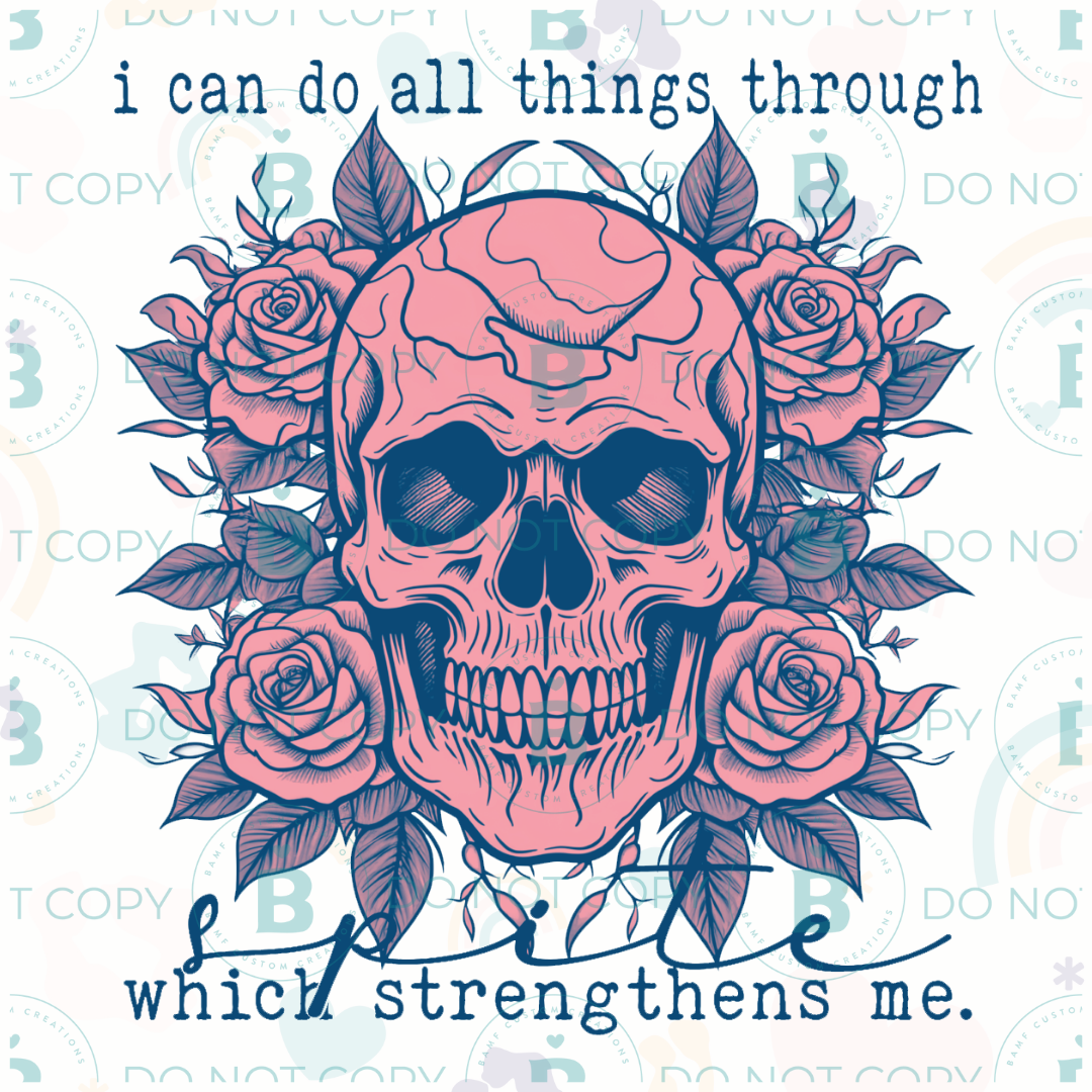0795 | I Can Do All Things through Spite Which Strengthens Me | Stickercal