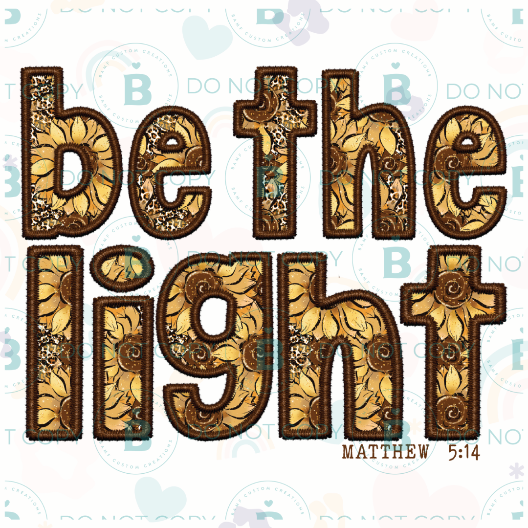 0822 | Be The Light - Matthew 5:14 | Stickercal
