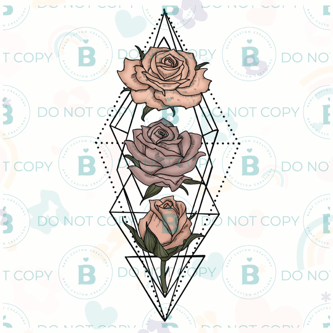 0833 | Geometric Rose | Stickercal