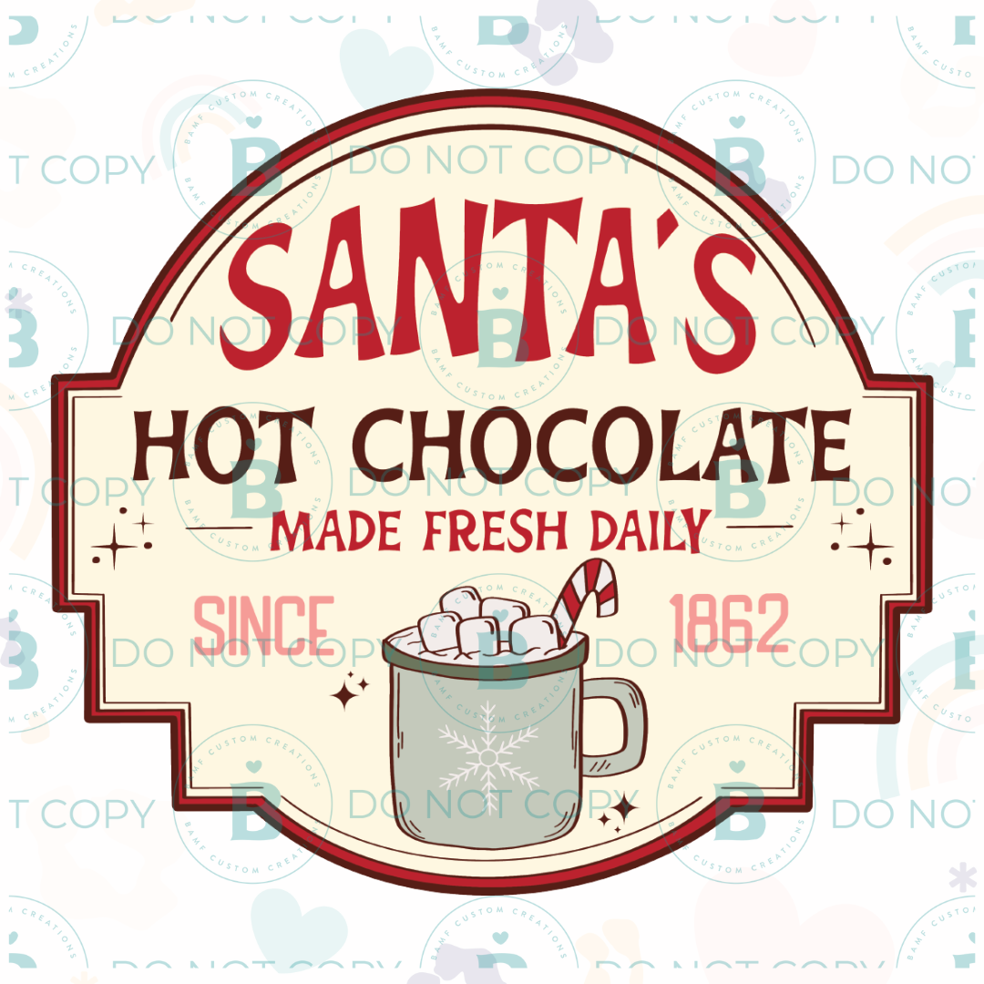 0841 | Santa's Hot Chocolate Label | Stickercal