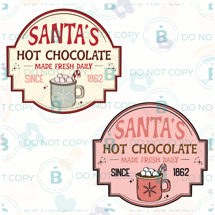 0841 | Santa's Hot Chocolate Label | Stickercal