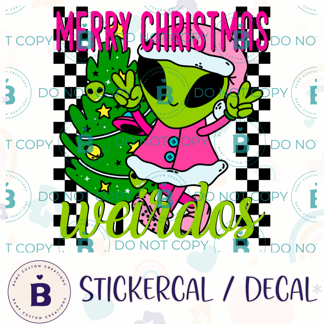 0958 | Merry Christmas Weirdos | Stickercal