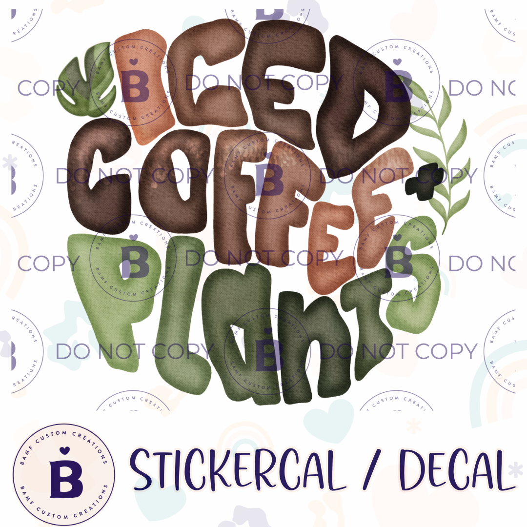0979 | Iced Coffee & Plants | Stickercal