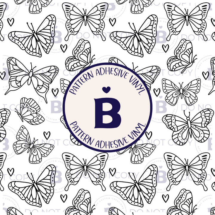 2126 | Black Line Butterfly | Pattern Vinyl