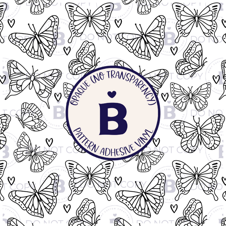 2126 | Black Line Butterfly | Pattern Vinyl