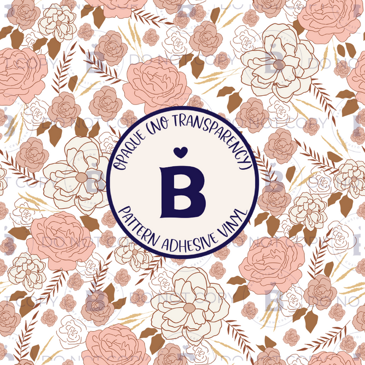 2150 | Vintage Blush Blooms | Pattern Vinyl