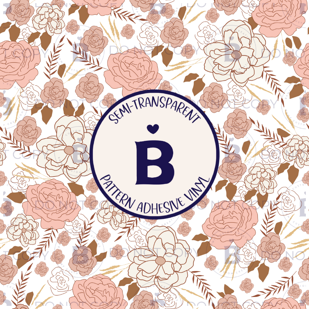 2150 | Vintage Blush Blooms | Pattern Vinyl