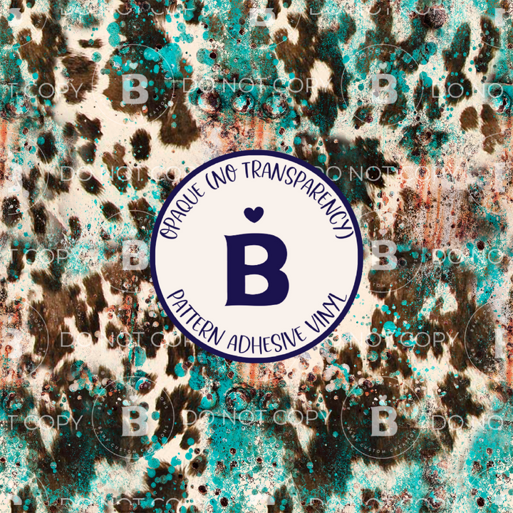 2267 | Turquoise Cowhide | Pattern Vinyl