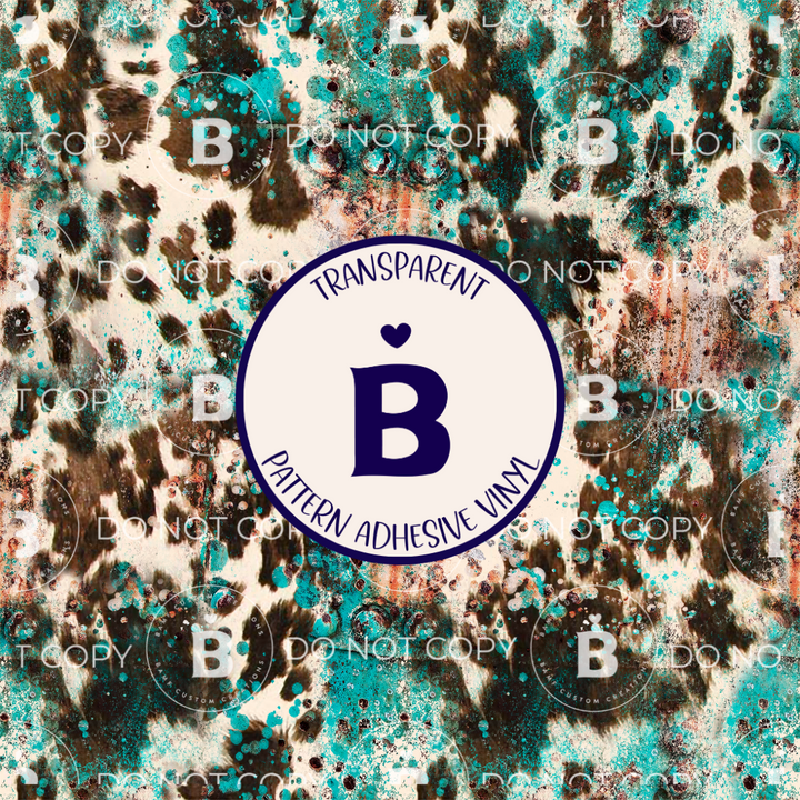 2267 | Turquoise Cowhide | Pattern Vinyl