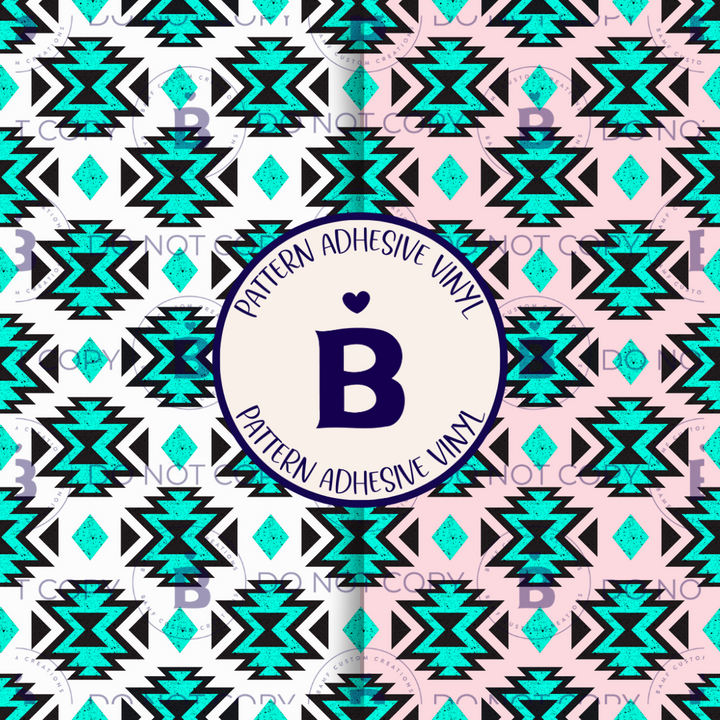 2365 | Turquoise Aztec | Pattern Vinyl