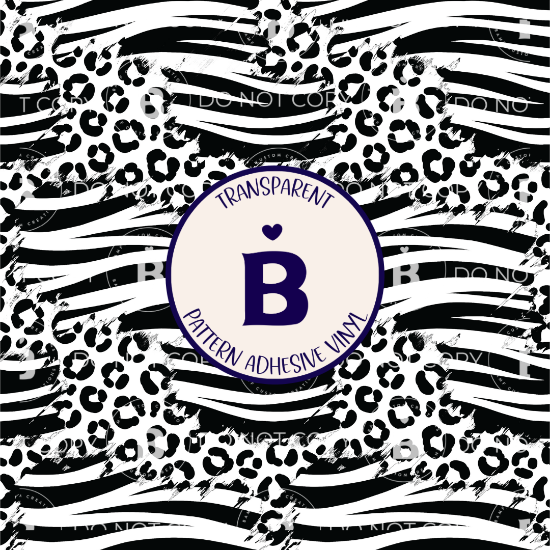 2446 | Monochrome Zebra Leopard | Pattern Vinyl