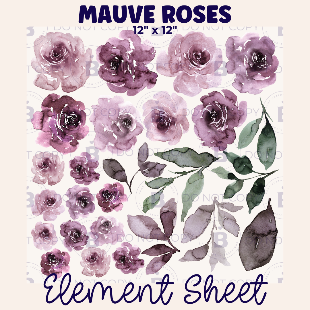 E003 | Mauve Purple Floral | Element Sheet
