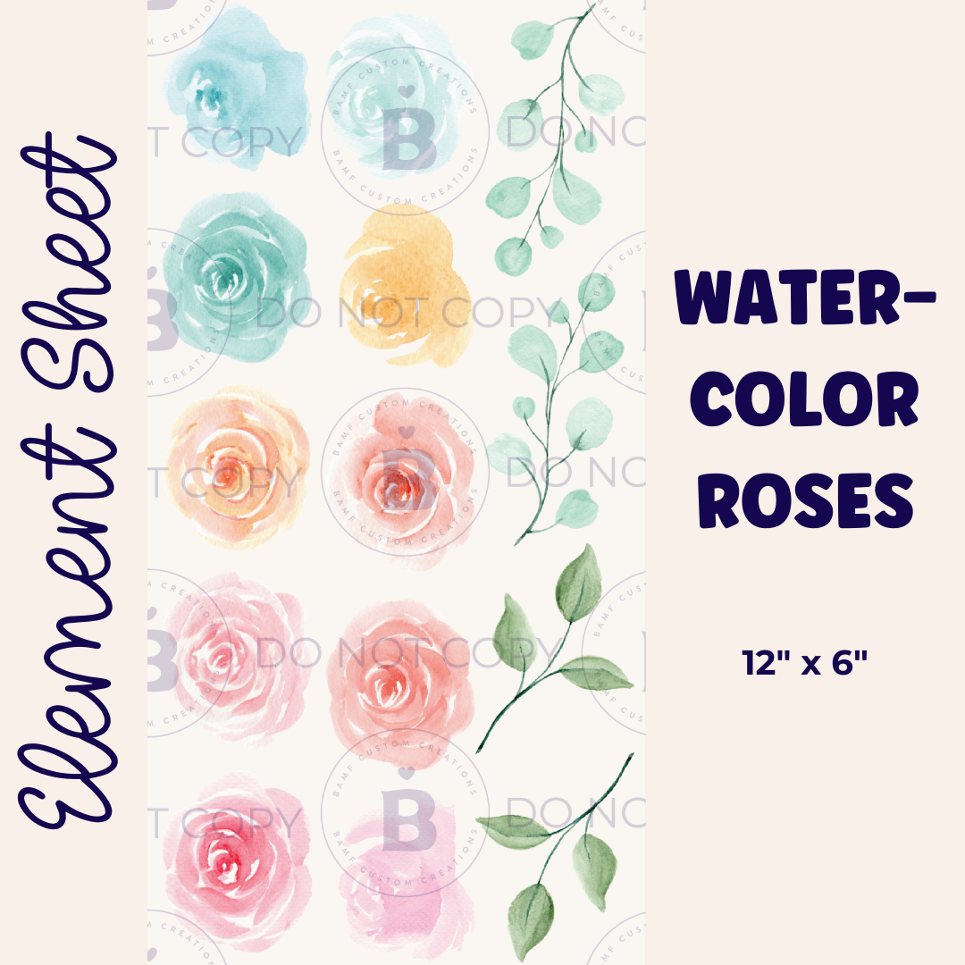 E012 | Spring Pastel Roses | Element Sheet