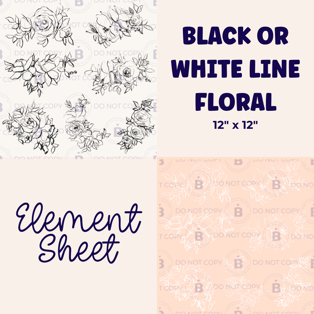 E031 | Monoline Floral | Element Sheet