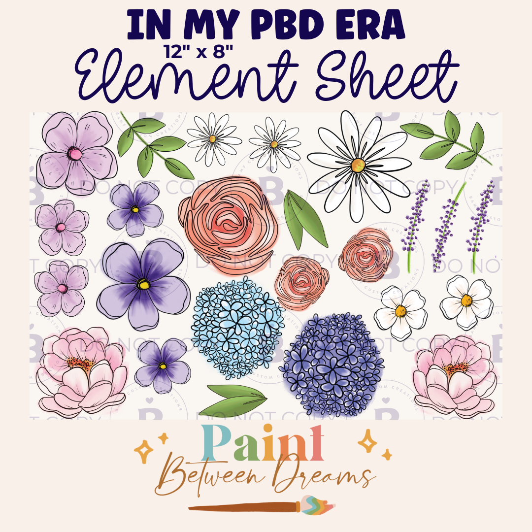 E037 | Dreamy Floral Elements | PBD | Element Sheet