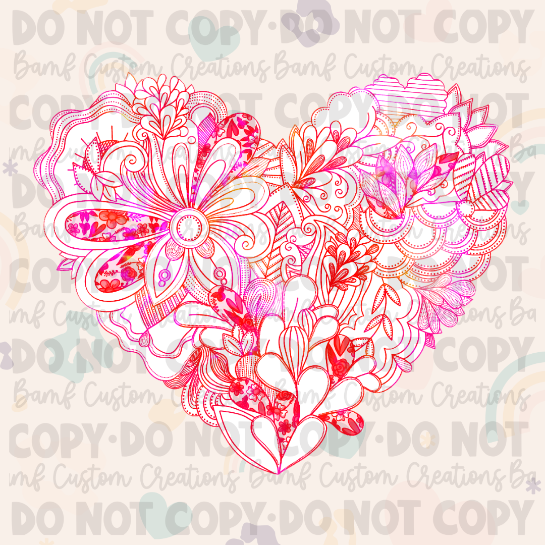 0258 | Floral Heart | Stickercal