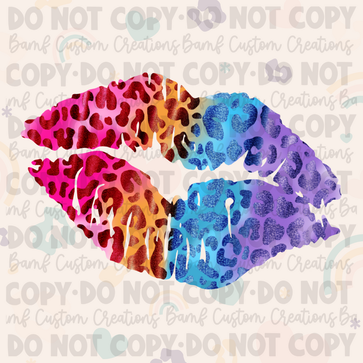0292 | Rainbow Leopard Kiss | Stickercal