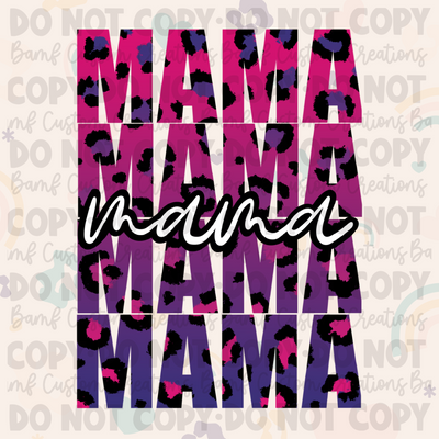 0115 | Mama Leopard Pink + Purple Stacked | Stickercal
