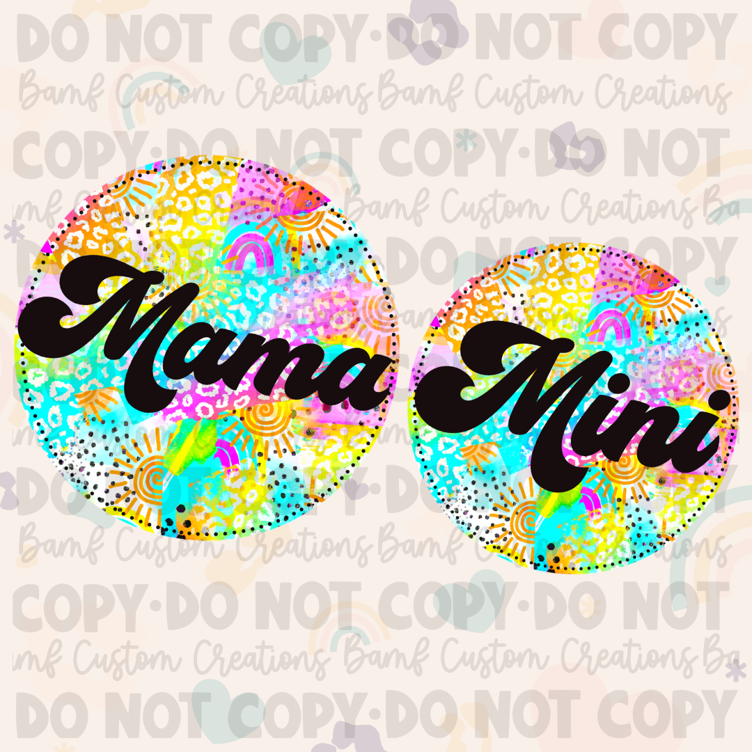 0124 | Mama + Mini Circle | Individual or Set | Stickercal