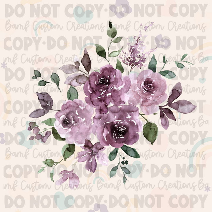0137 | Mauve/Purple Floral Bouquet | Stickercal