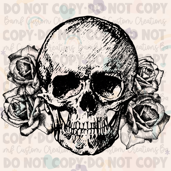 0146 | Floral Skull | Stickercal