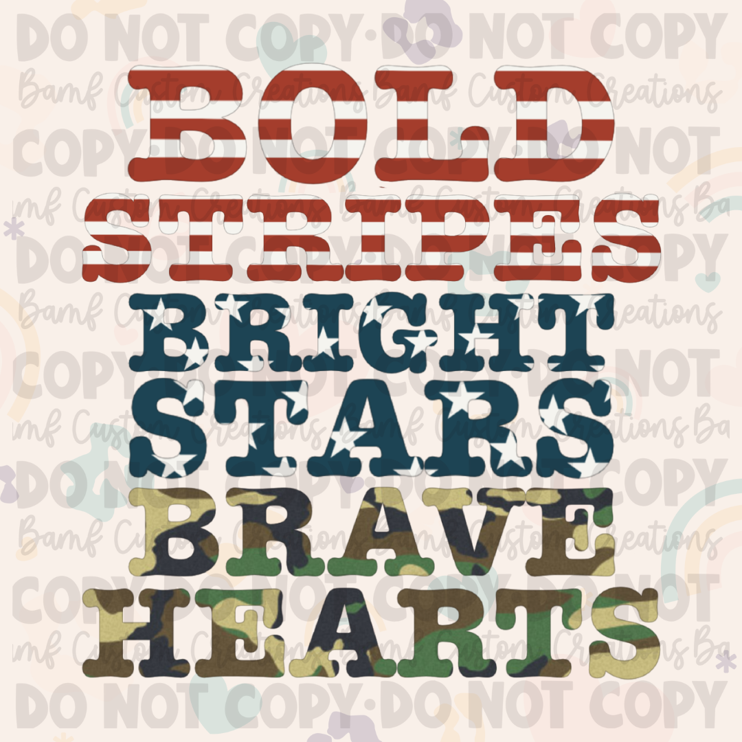 0322 | Bold Stripes Bright Stars Brave Hearts | Stickercal