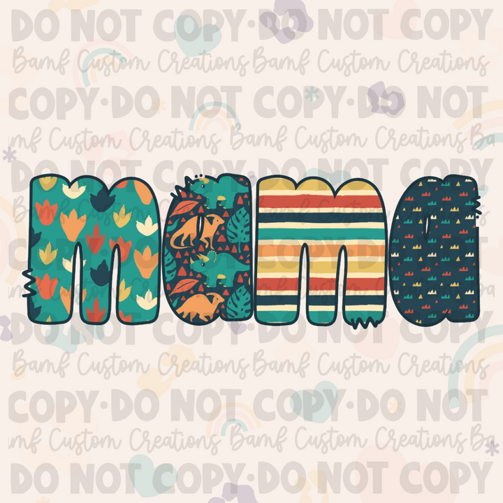 0151 | Dino Mama Mini Dad | Individual or Set | Stickercal