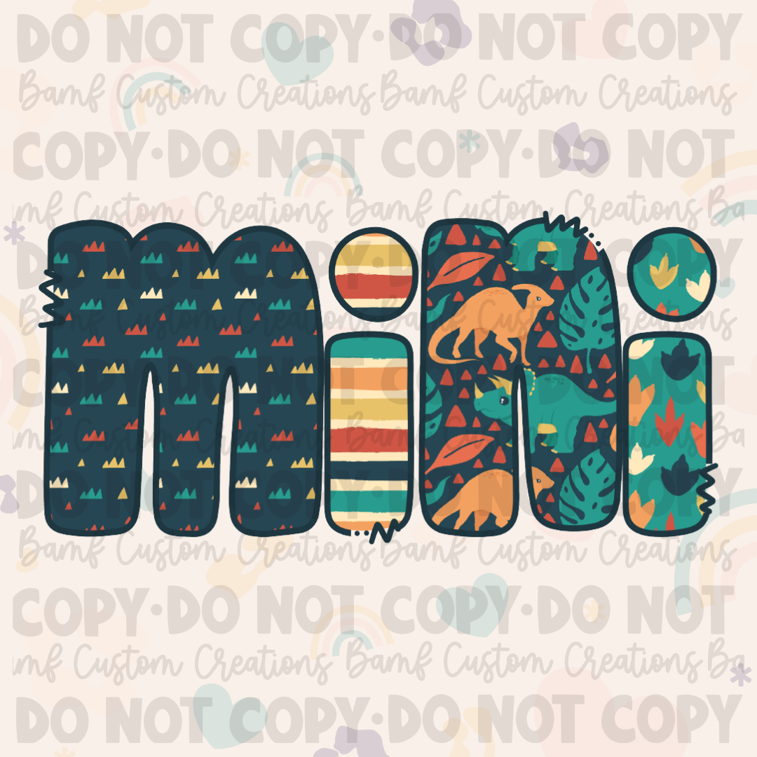 0151 | Dino Mama Mini Dad | Individual or Set | Stickercal