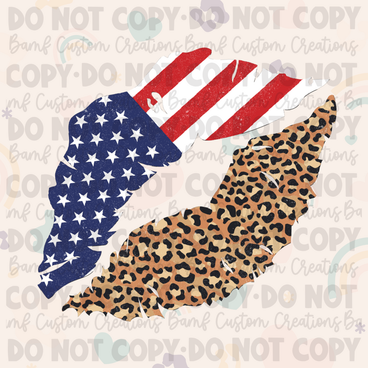 0328 | Leopard Flag Lips | Stickercal