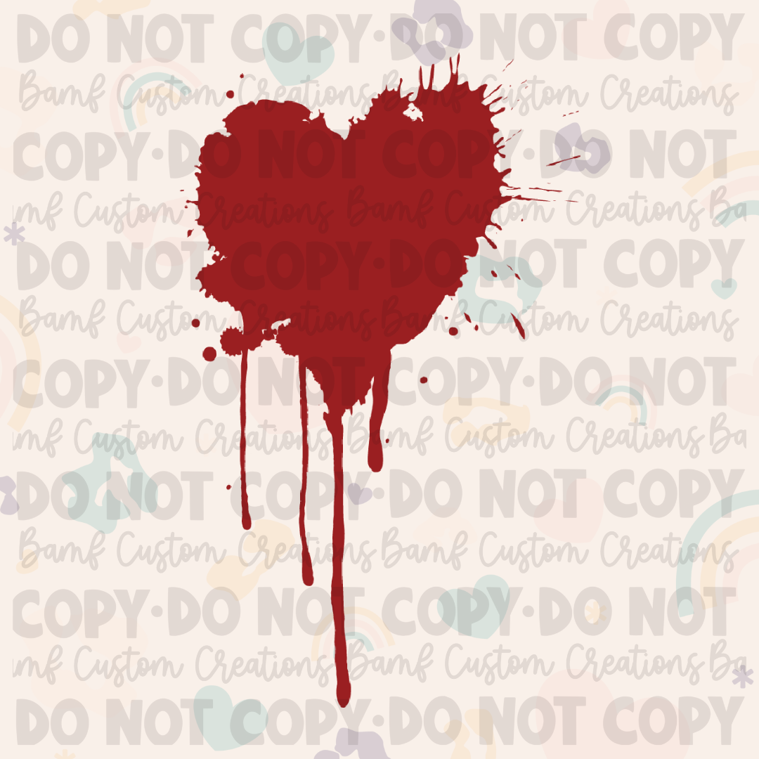 0155 | Blood Splatter Heart | Stickercal