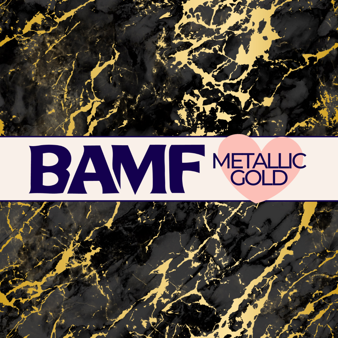 2184MG | Black Marble | Metallic Gold Vinyl
