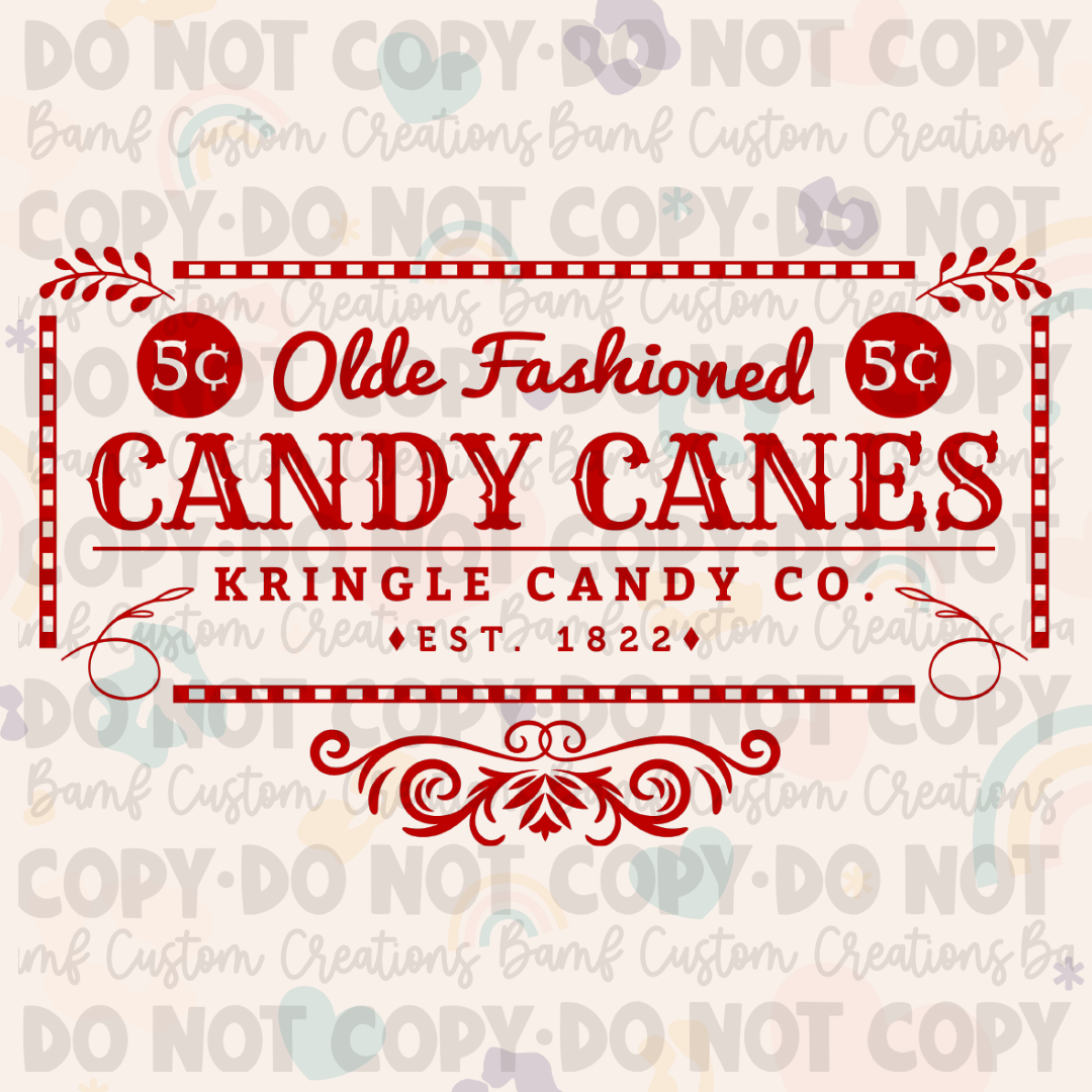 0175 | Old Fashioned Candy Canes | Stickercal