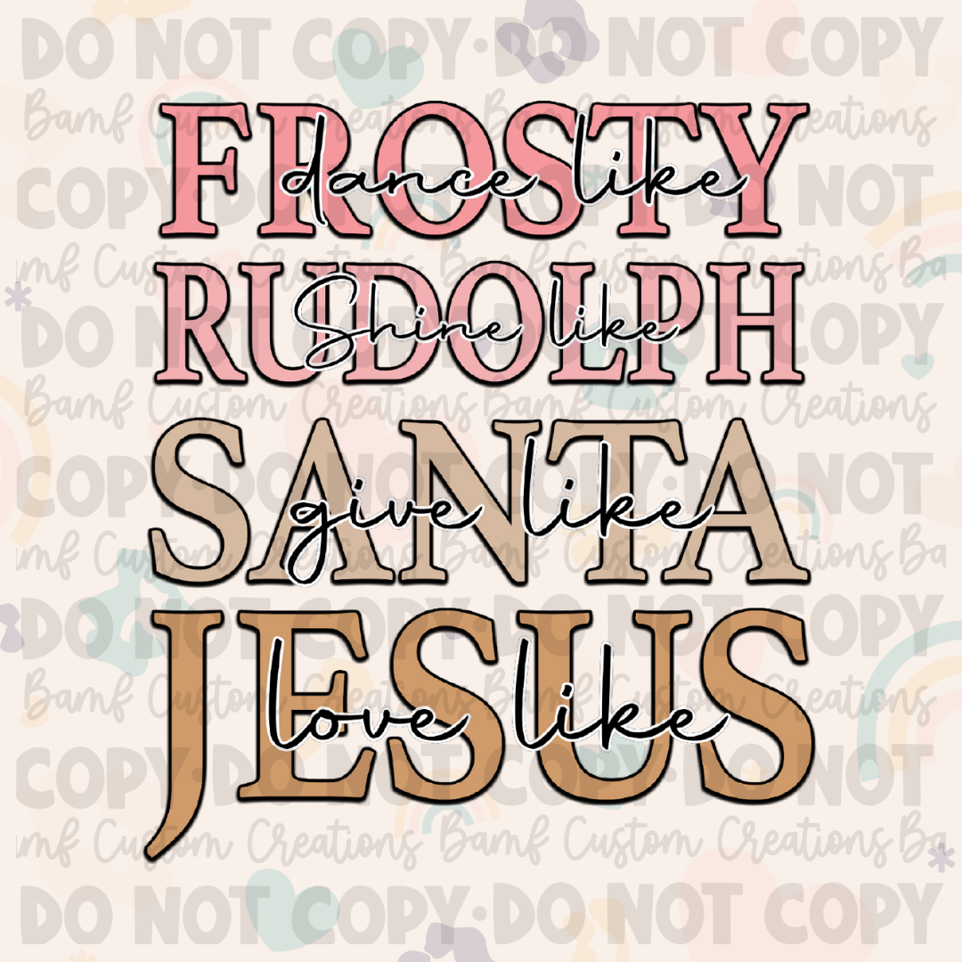 0357 | Frosty, Rudolph, Santa (& Jesus) | Stickercal