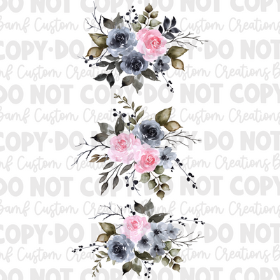 3006 | Pink & Black Floral | Stickercal Sheet