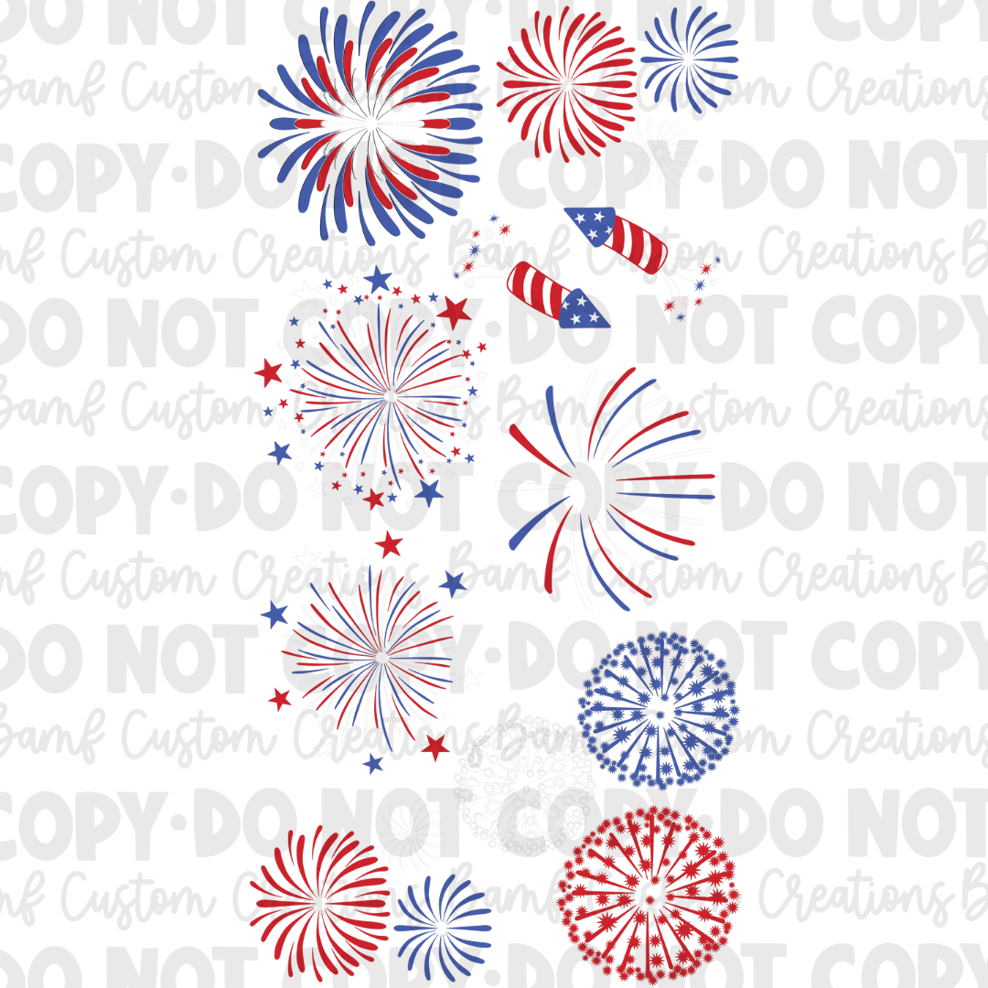 E018 | Patriotic Fireworks | Element Sheet