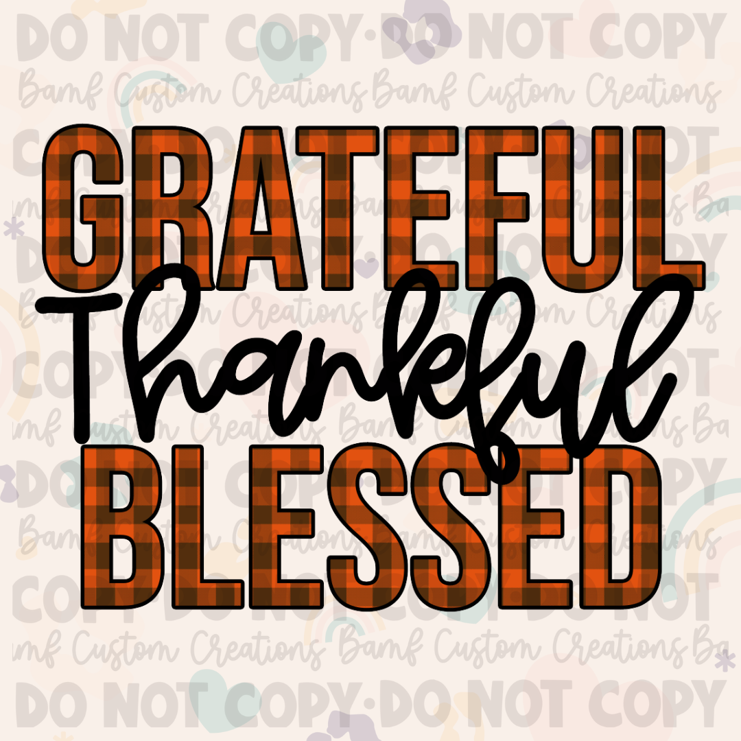 0204 | Grateful Thankful Blessed | Stickercal